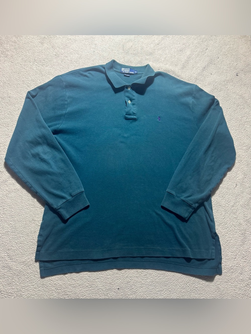 Polo Ralph Lauren Shirt Mens XL Green Long Sleeve Cotton Collared Pullover Tee